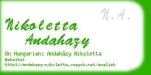 nikoletta andahazy business card